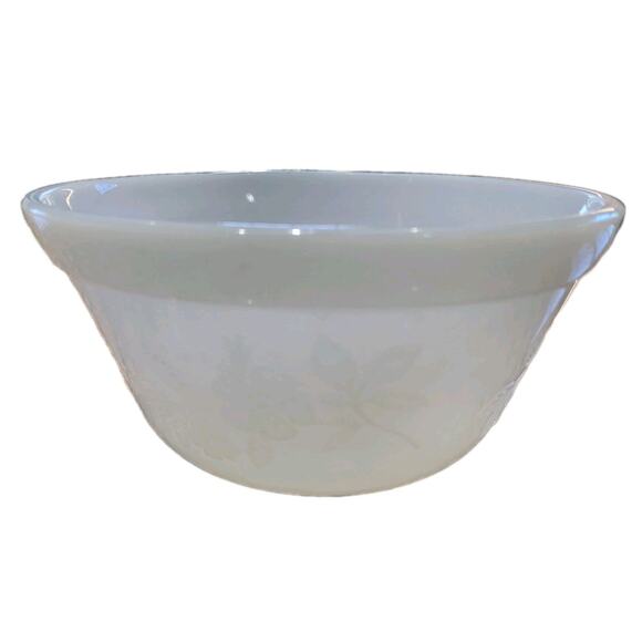 Federal Apple Blossom Small Nesting Mixing Bowl White Milk Glass - Picture 1 of 13